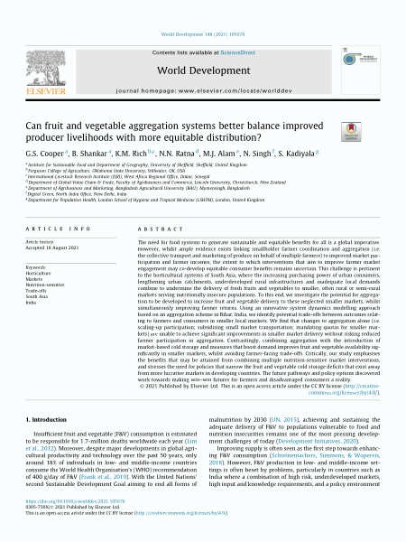 Can fruit and vegetable aggregation systems better balance improved producer livelihoods with more equitable distribution?