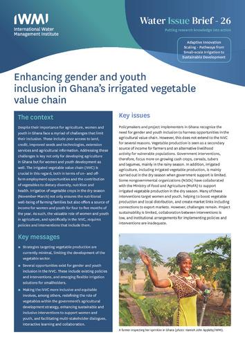 Enhancing gender and youth inclusion in Ghana’s irrigated vegetable value chain