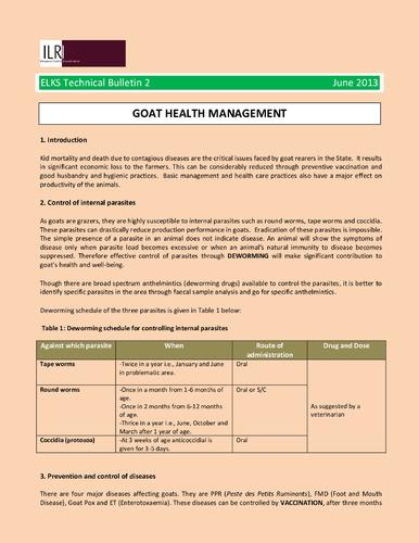 Goat health management