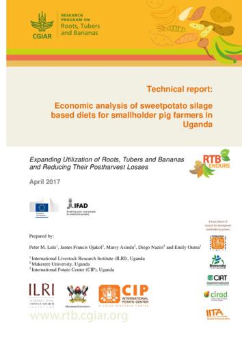 Technical Report: Economic analysis of sweetpotato silage based diets for smallholder pig farmers in Uganda