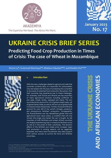 Predicting food crop production in times of crisis: the case of wheat in Mozambique