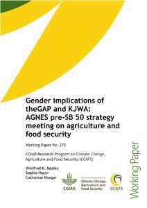 Gender implications of the GAP and KJWA: AGNES pre-SB 50 strategy meeting on agriculture and food security