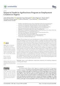 Impact of youth-in-agribusiness program on employment creation in Nigeria