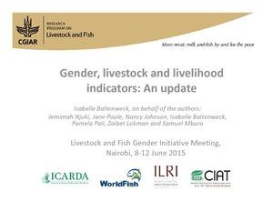Gender, livestock and livelihood indicators: An update