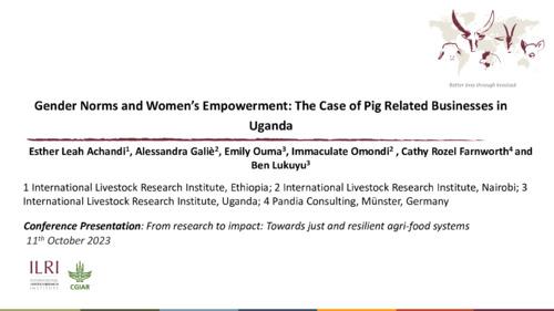 Gender norms and women’s empowerment: The case of pig-related businesses in Uganda