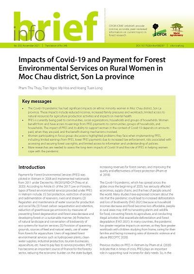 Impacts of Covid-19 and Payment for Forest Environmental Services on Rural Women in Moc Chau district, Son La province