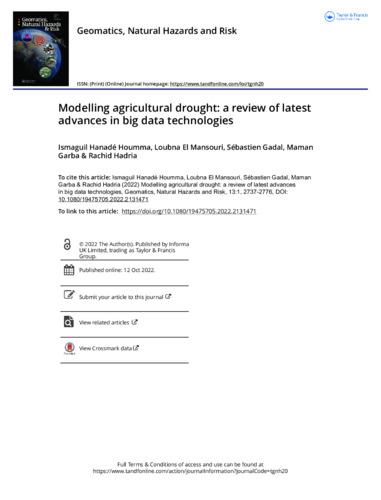 Modelling agricultural drought: a review of latest advances in big data technologies