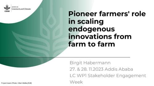 Pioneer farmers' role in scaling endogenous innovations from farm to farm