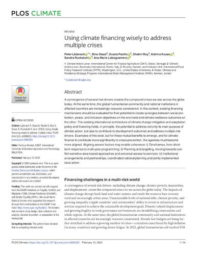 Using climate financing wisely to address multiple crises