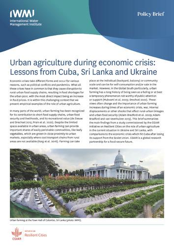 Urban agriculture during economic crisis: lessons from Cuba, Sri Lanka and Ukraine