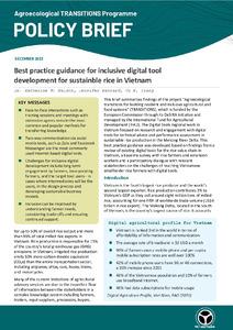 Best practice guidance for inclusive digital tool development for sustainable rice in Vietnam