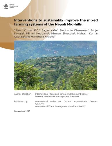Interventions to sustainably improve the mixed farming systems of the Nepali Mid-hills