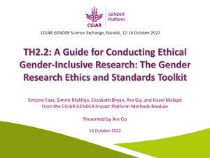 TH2.2: A Guide for Conducting Ethical Gender-Inclusive Research: The Gender Research Ethics and Standards Toolkit