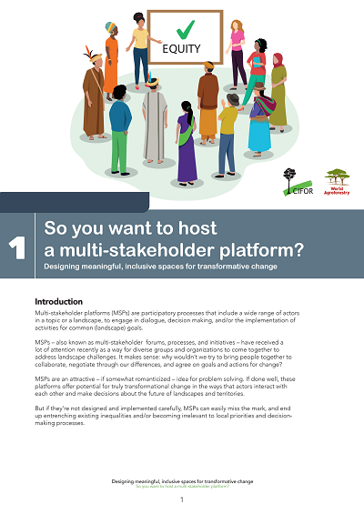 So you want to host a multi-stakeholder platform? Designing meaningful, inclusive spaces for transformative change
