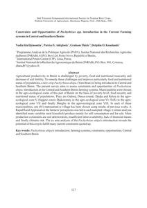 Constraints and opportunities of Pachyrhizus spp. introduction in the current farming systems in Central and Southern Benin.