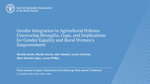 Gender integration in agricultural policies: Uncovering strengths, gaps, and implications for gender equality and rural women’s empowerment