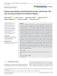 Market participation, household food security, and income: the case of cowpea producers in northern Nigeria
