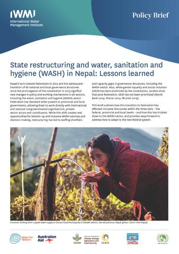 State restructuring and water, sanitation and hygiene (WASH) in Nepal: lessons learned