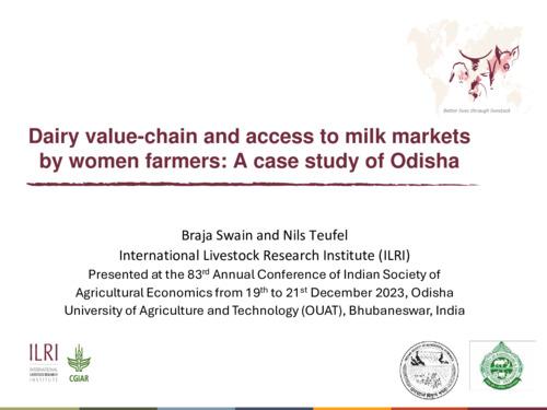 Dairy value-chain and access to milk markets by women farmers: A case study of Odisha