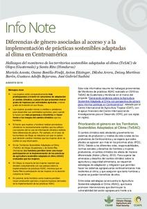 Diferencias de género asociadas al acceso y a la implementación de prácticas sostenibles adaptadas al clima en Centroamérica