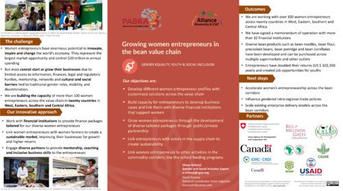 Growing women entrepreneurs in the bean value chain
