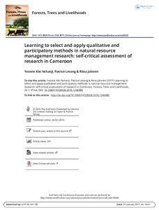Learning to select and apply qualitative and participatory methods in natural resource management research: self-critical assessment of research in Cameroon