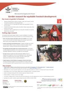 Gender research for equitable livestock development