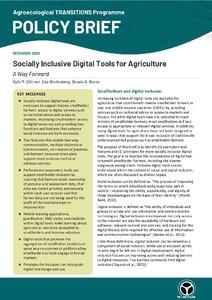Socially inclusive digital tools for agriculture: A way forward