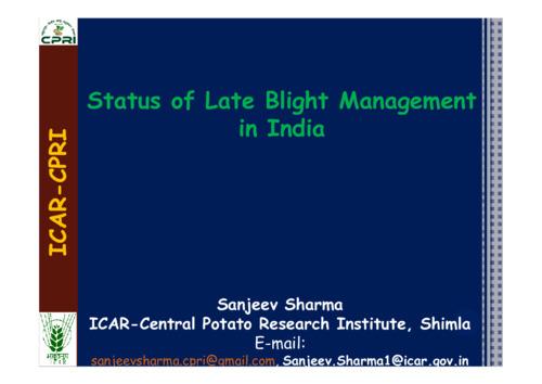 Status of late blight management in India.