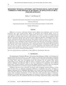 Measuring technical efficiency and technological gaps of beef farmers in three regions of Botswana: An application of meta-frontier approach