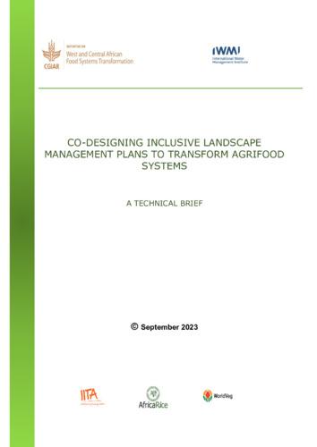 Co-designing inclusive landscape management plans to transform agrifood systems: a technical brief