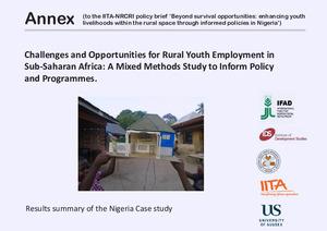 Beyond survival opportunities: enhancing youth livelihoods within the rural space through informed policies in Nigeria