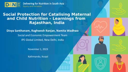 Social Protection for Catalising Maternal and Child Nutrition – Learnings from Rajasthan, India
