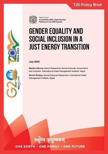Gender equality and social inclusion in a just energy transition