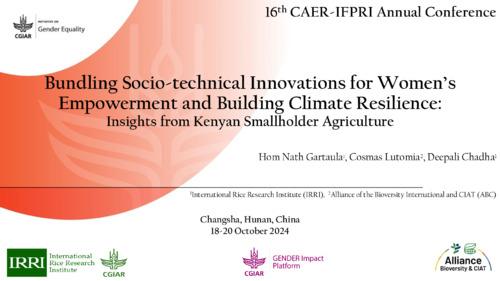 Bundling socio-technical innovations for women’s empowerment and building climate resilience: Insights from Kenyan smallholder agriculture