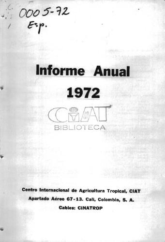 CIAT informe anual 1972