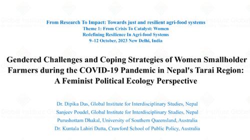 Gendered challenges and coping strategies of women smallholder farmers during the COVID-19 pandemic in Nepal’s Tarai region: A feminist political ecology perspective