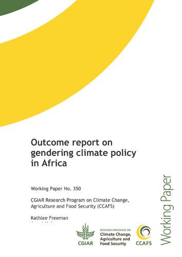 Outcome report on gendering climate policy in Africa