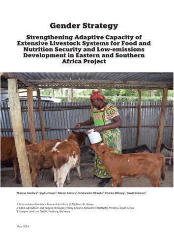 Gender Strategy: Strengthening Adaptive Capacity of Extensive Livestock Systems for Food and Nutrition Security and Low-emissions Development in Eastern and Southern Africa Project