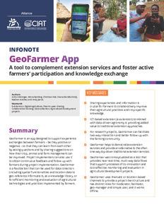 GeoFarmer App: A tool to complement extension services and foster active farmers participation and knowledge exchange