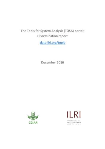 The Tools for System Analysis (TOSA) portal: Dissemination report