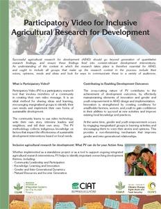 Participatory video for inclusive agricultural research for development