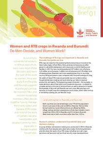 Women and RTB crops in Rwanda and Burundi: Do men decide, and women work? Research Brief 01