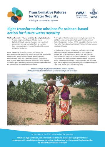 Eight transformative missions for science-based action for future water security
