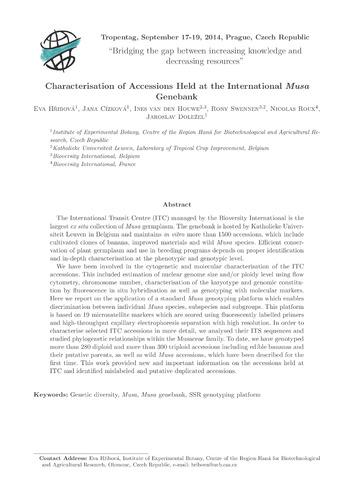 Characterisation of accessions held at the International Musa Genebank