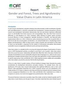 Gender and forest, trees and agroforestry value chains in Latin America