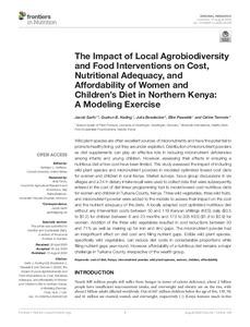 The impact of local agrobiodiversity and food interventions on cost, nutritional adequacy, and affordability of women and children's diet in northern Kenya: a modeling exercise