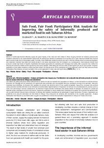 Safe Food, Fair Food: Participatory risk analysis for improving the safety of informally produced and marketed food in sub-Saharan Africa