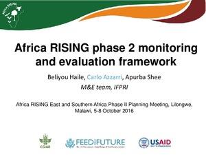 Africa RISING phase 2 monitoring and evaluation framework