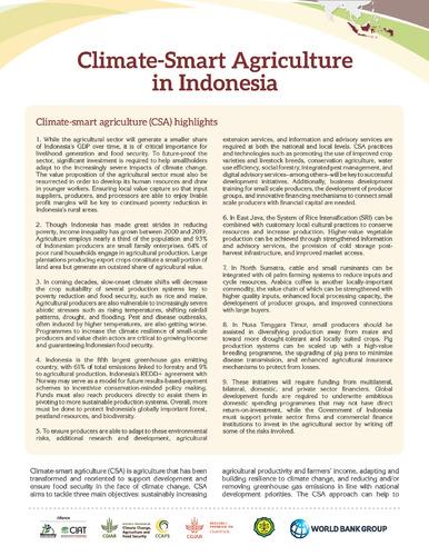 Climate-Smart Agriculture in Indonesia
